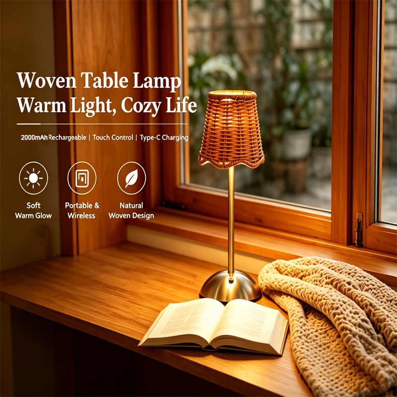 Lighting Decoration For Home - Lampe de table artistique en rotin