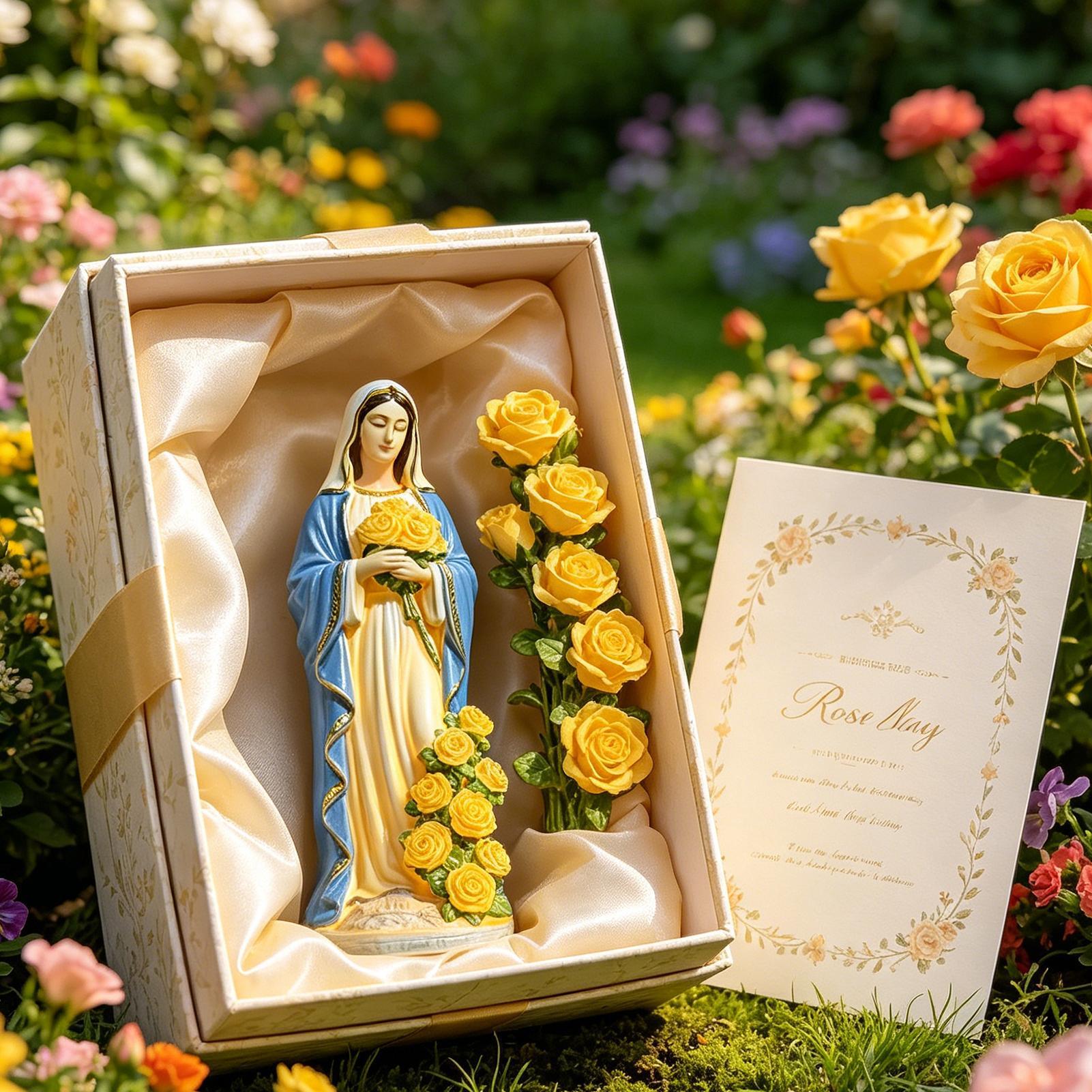 Yard Lighting Decor - Statue solaire de la Vierge Marie,