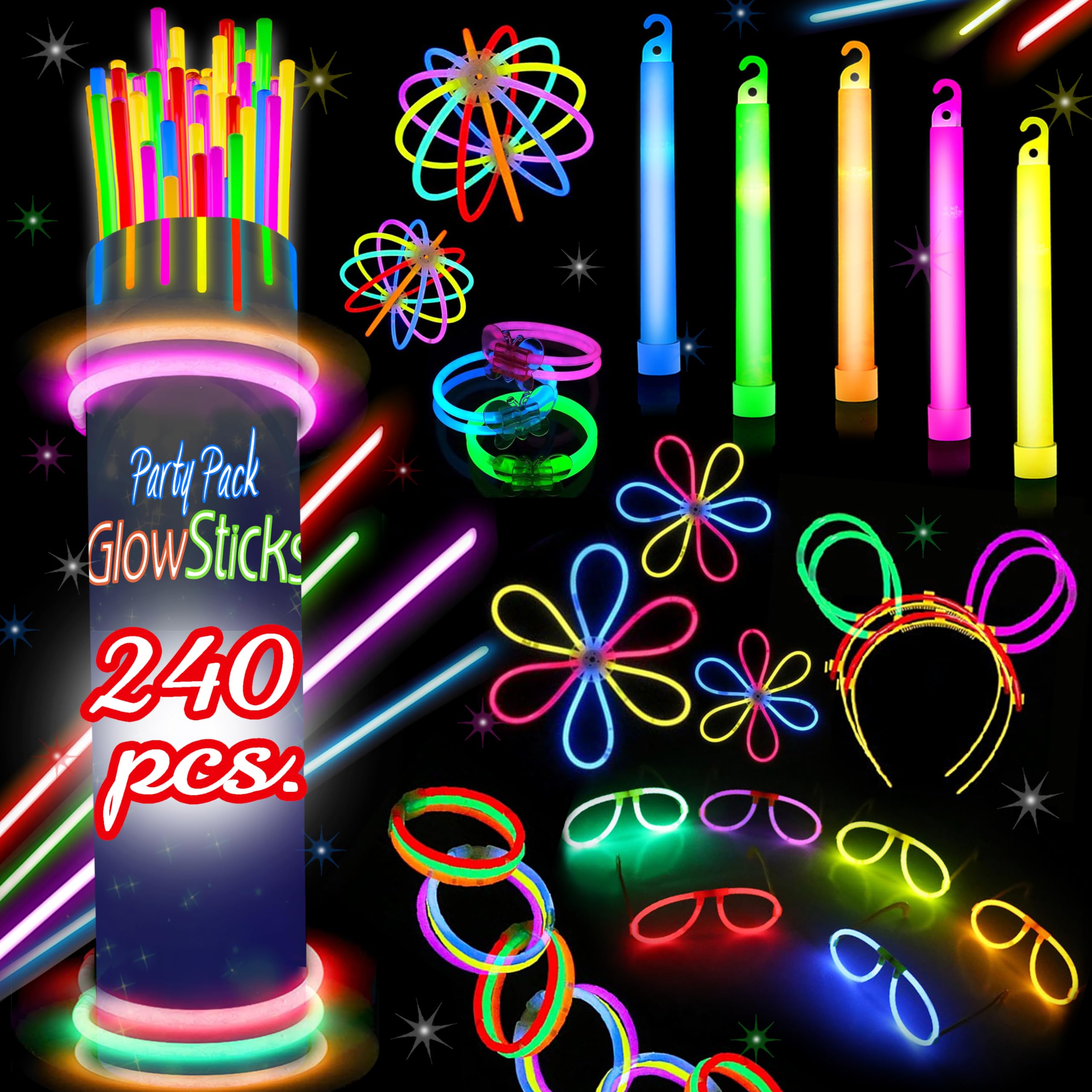 Lighting Decor And More - 240 bâtonnets lumineux pour fête d'Halloween