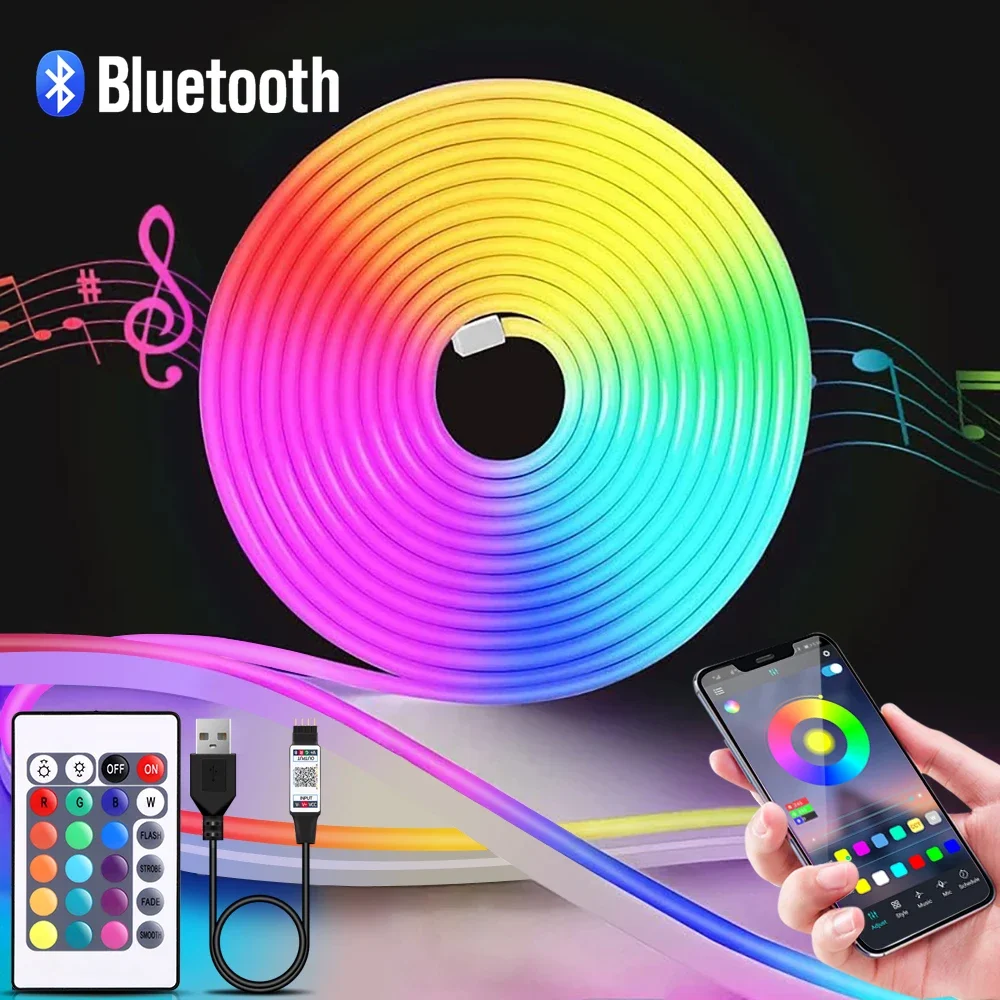 Lighting Decoration For Home - Bande lumineuse LED néon RGB, 1-5m,