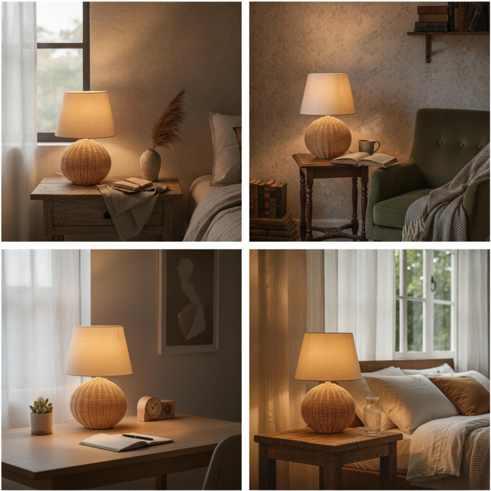 Lampe de chevet avec base en r - Room Lighting Bedroom Decor avis et prix