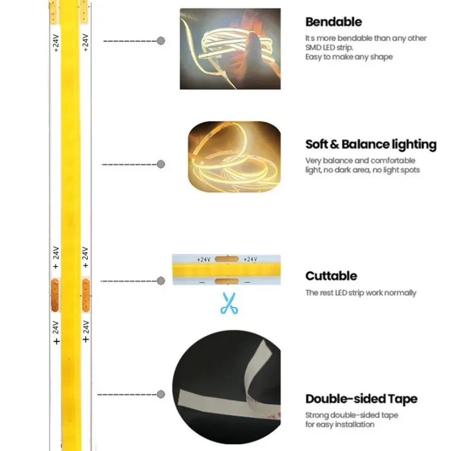 Bande lumineuse LED COB, éclai - Lighting Decor And More avis et prix