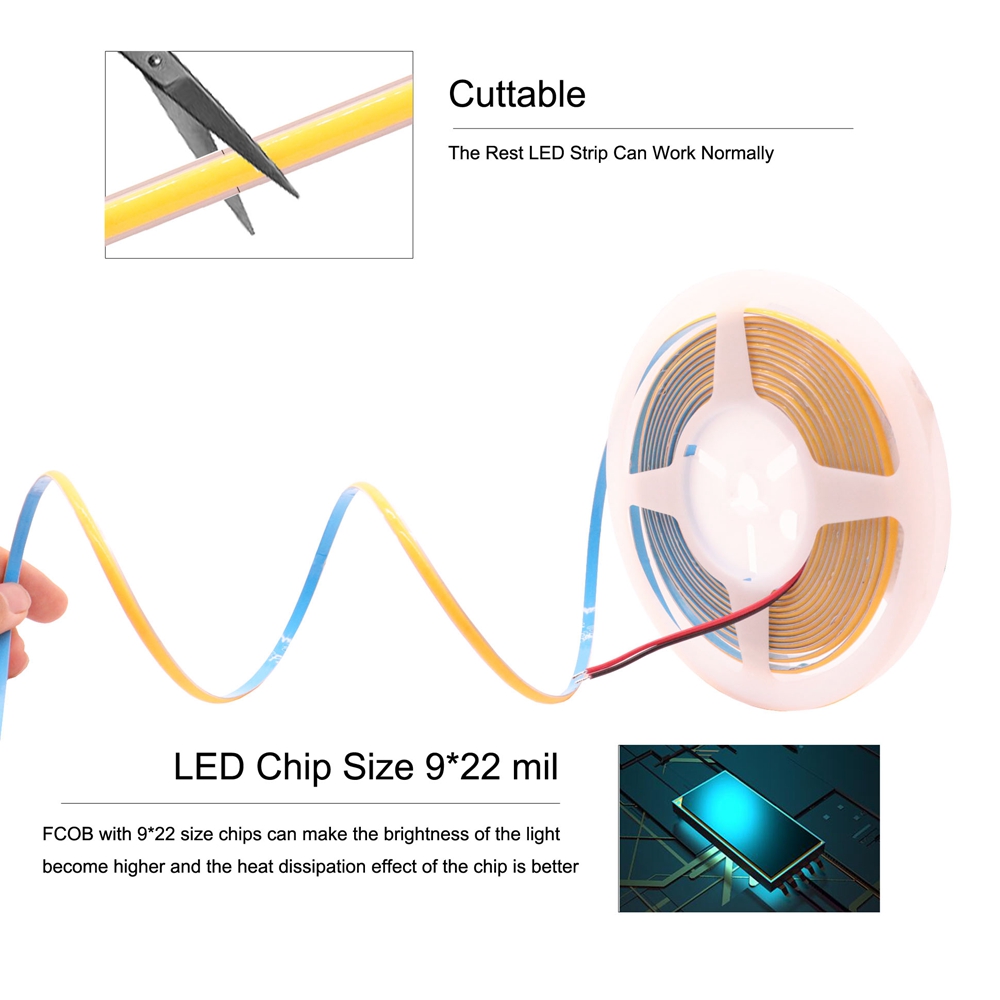 Bande lumineuse LED COB, 5mm,  - Lighting Decor And More avis et prix
