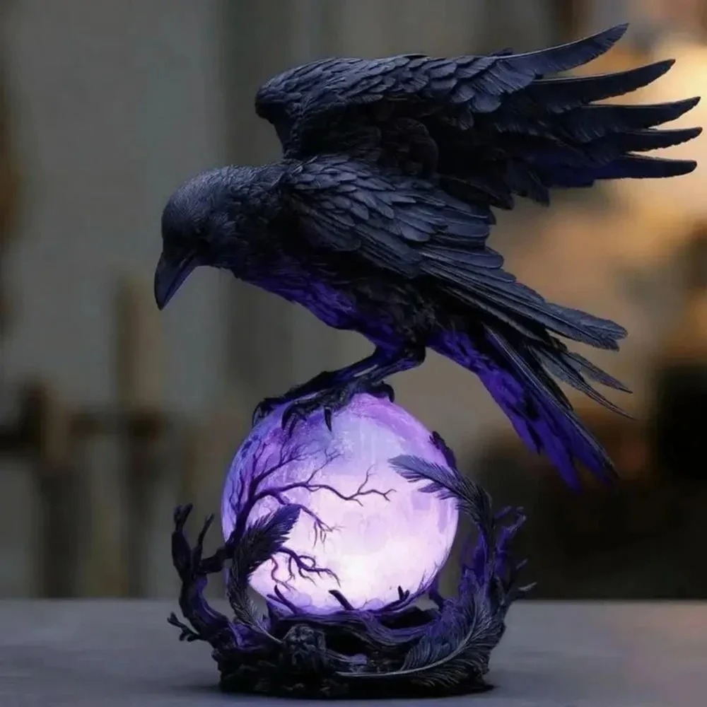 Lampe LED Gothique Corbeau : S - Unique Lighting Decor avis et prix