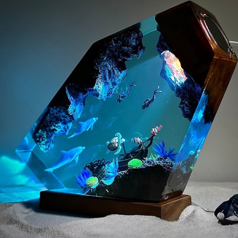 Veilleuse en résine Dauphin et - Unique Lighting Decor avis et prix